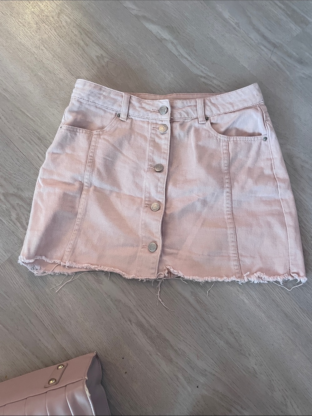 Cute Pink Denim Miniskirt